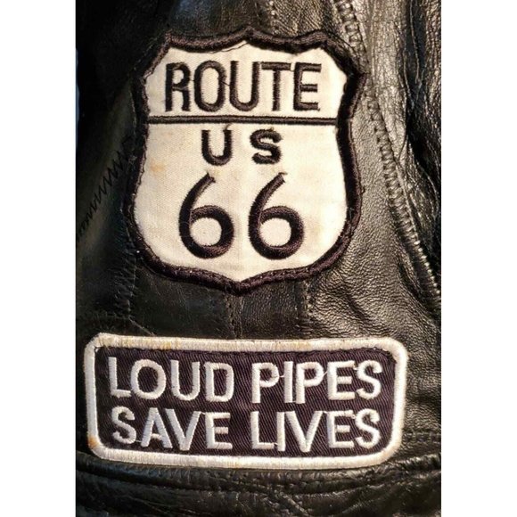 BIKER JACKET DIAMOND PLATE ROCK DESIGN GENUINE BUFFALO LEATHER  SIZE LARGE - Picture 9 of 11